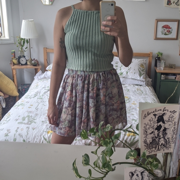 Mint ribbed knit crop top - Forever 21 - Picture 5 of 9